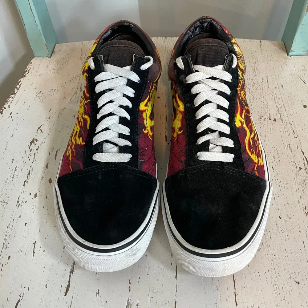 Vans Old Skool Samurai Flame Black Suede Canvas 8.5 MensSneakers 10 Women's